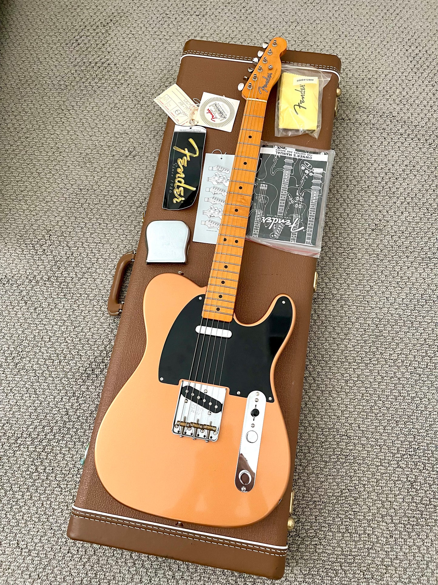 1997 Fender Telecaster "Coppercaster 52' AVRI" + Brown Fender Tweed HSC